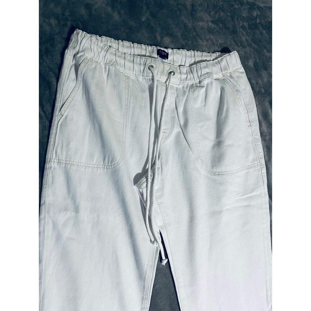 NWT J.Crew Drawstring Pants Size 32 Soft White Causal Comfortable 100% Cotton - Picture 7 of 12